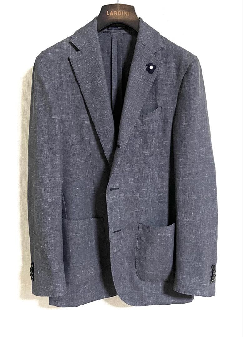 【美品】LARDINI ウール/シルク/リネン ジャケット ハンガー付き44
