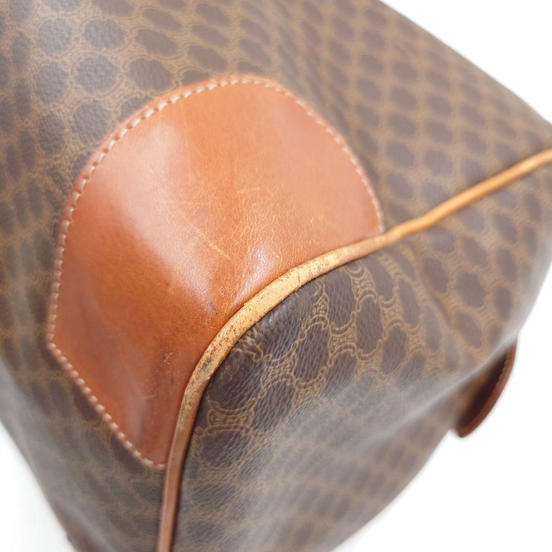 廃盤品 CELINE ボストンバッグ ヴィンテージ マカダム ヌメ革 セリーヌ