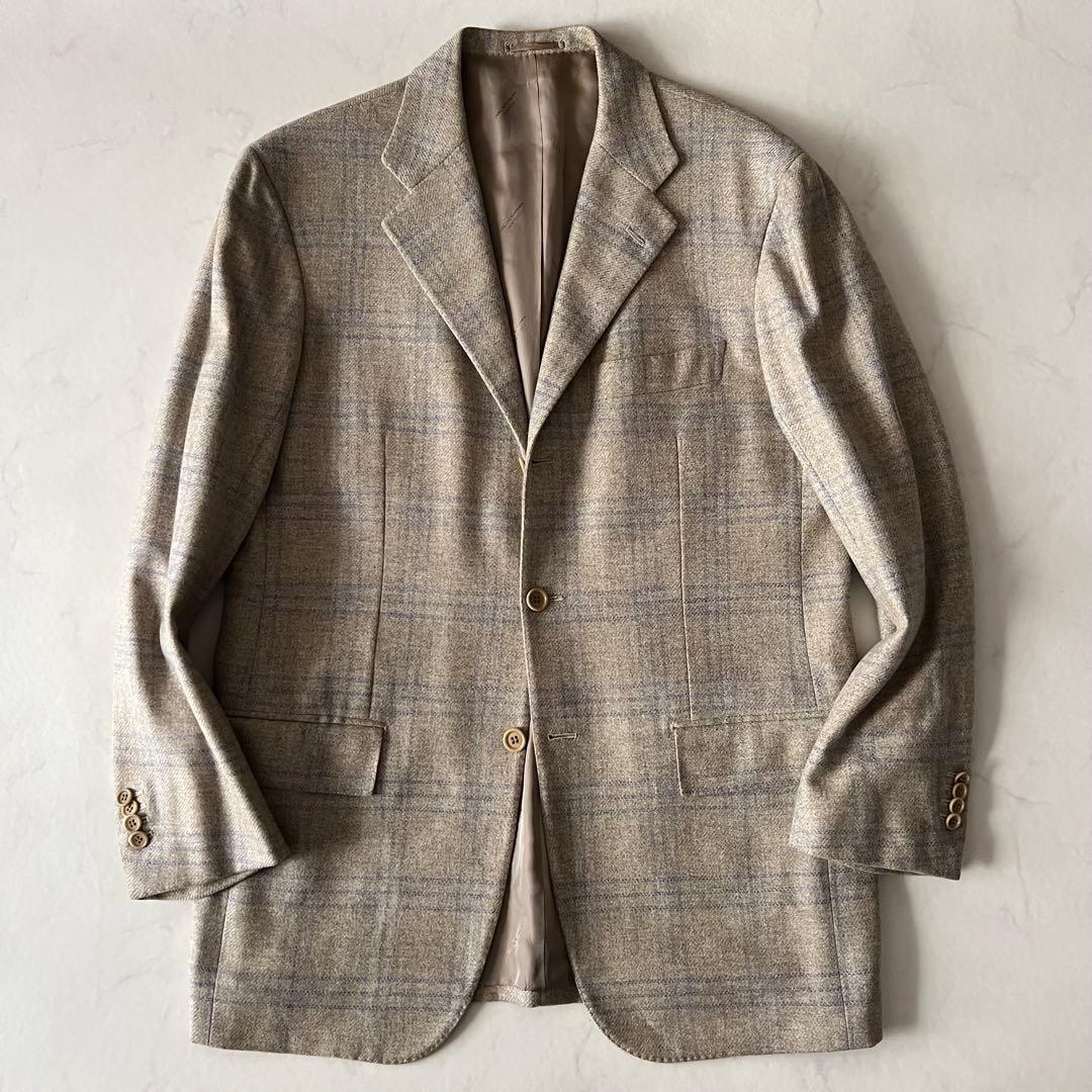 ほぼ未使用 Kiton キートン カシミヤ100% テーラードジャケット 48