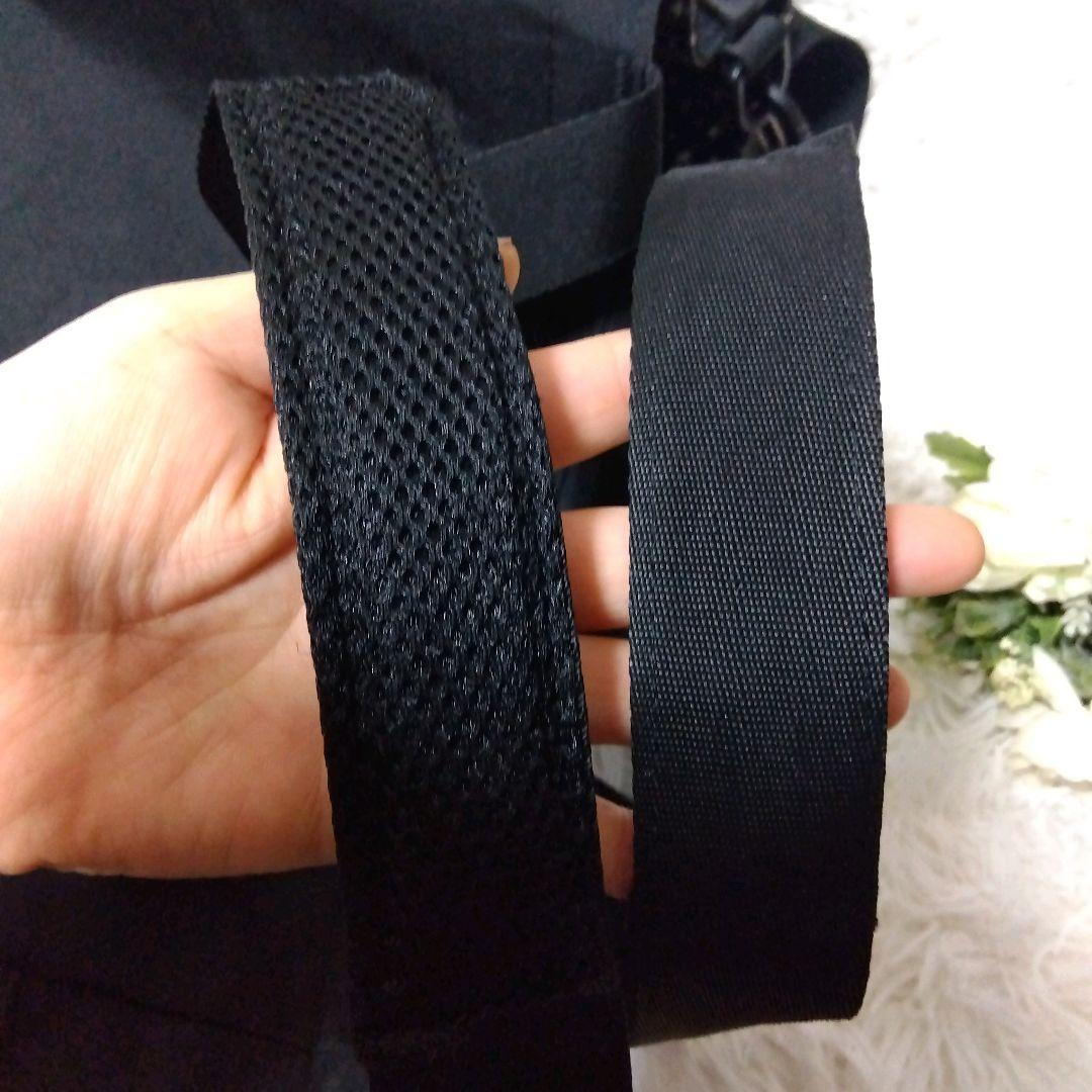 agnes b アニエスベー ボストンバッグ ロゴ刺繍 ナイロン 2way 黒