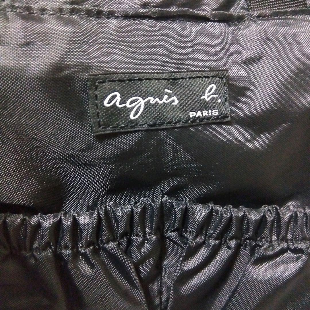 agnes b アニエスベー ボストンバッグ ロゴ刺繍 ナイロン 2way 黒