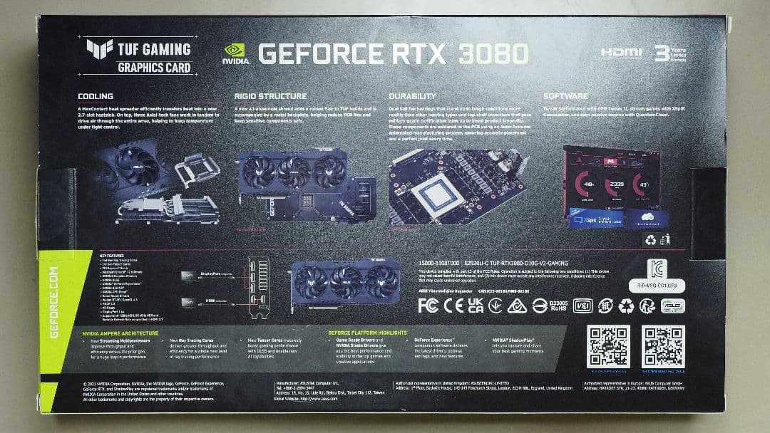 グラフィックボード・グラボ・ビデオカード ASUS TUF-RTX3080-O10G-V2-GAMING