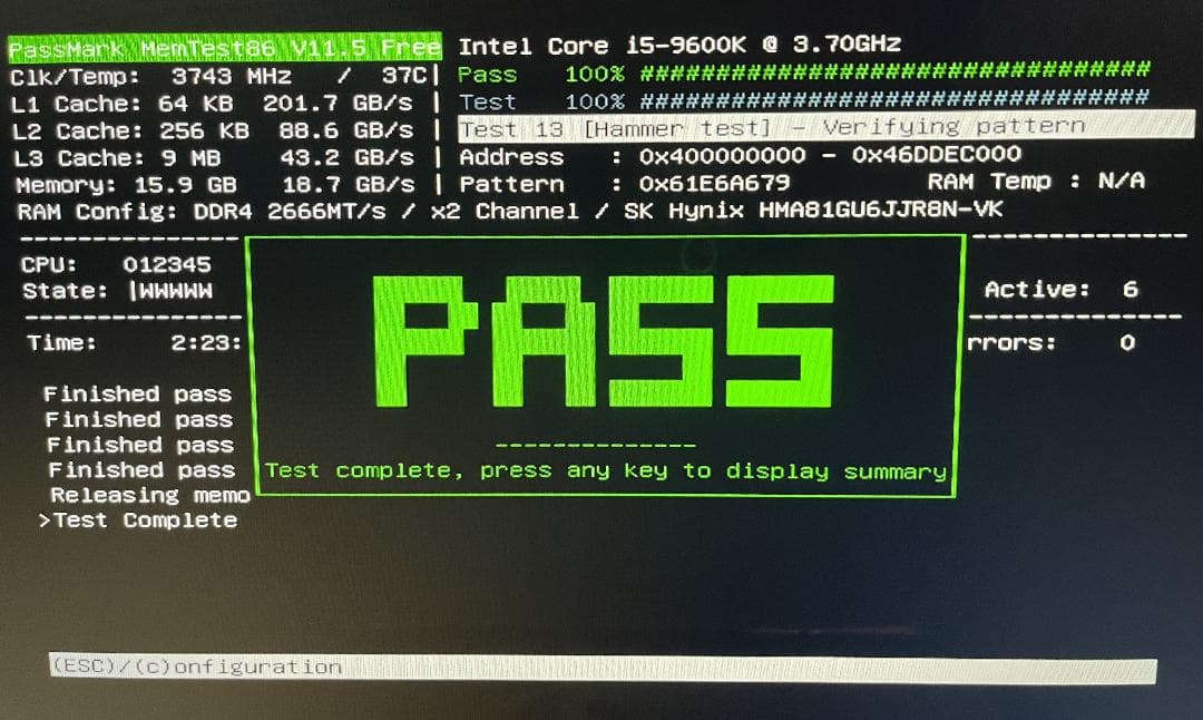 SK Hynix DDR4 2666 メモリ 8GB×2枚（計16GB) デスク