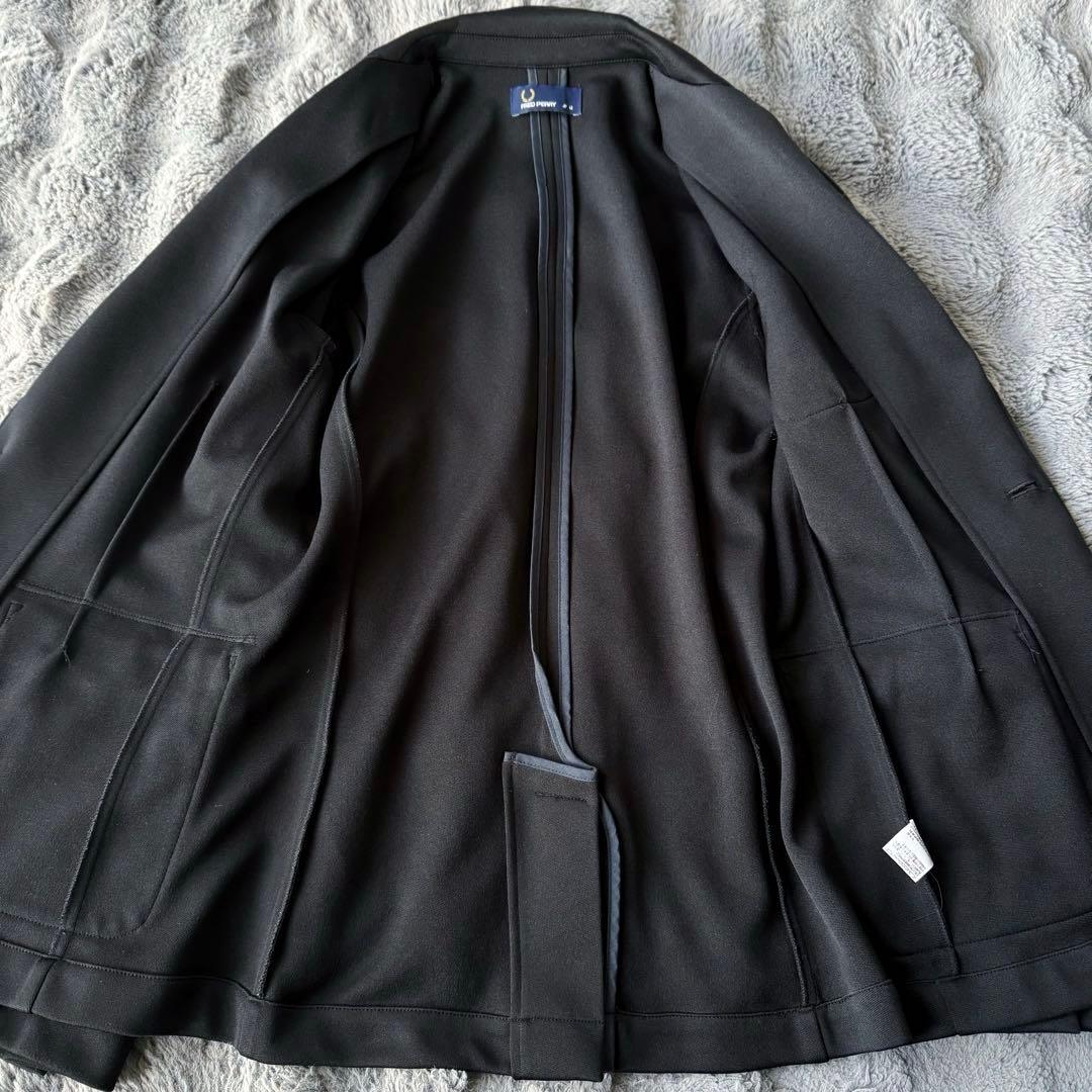 FRED PERRY ブラック テーラードジャケット M ジャージ素材 美品 黒