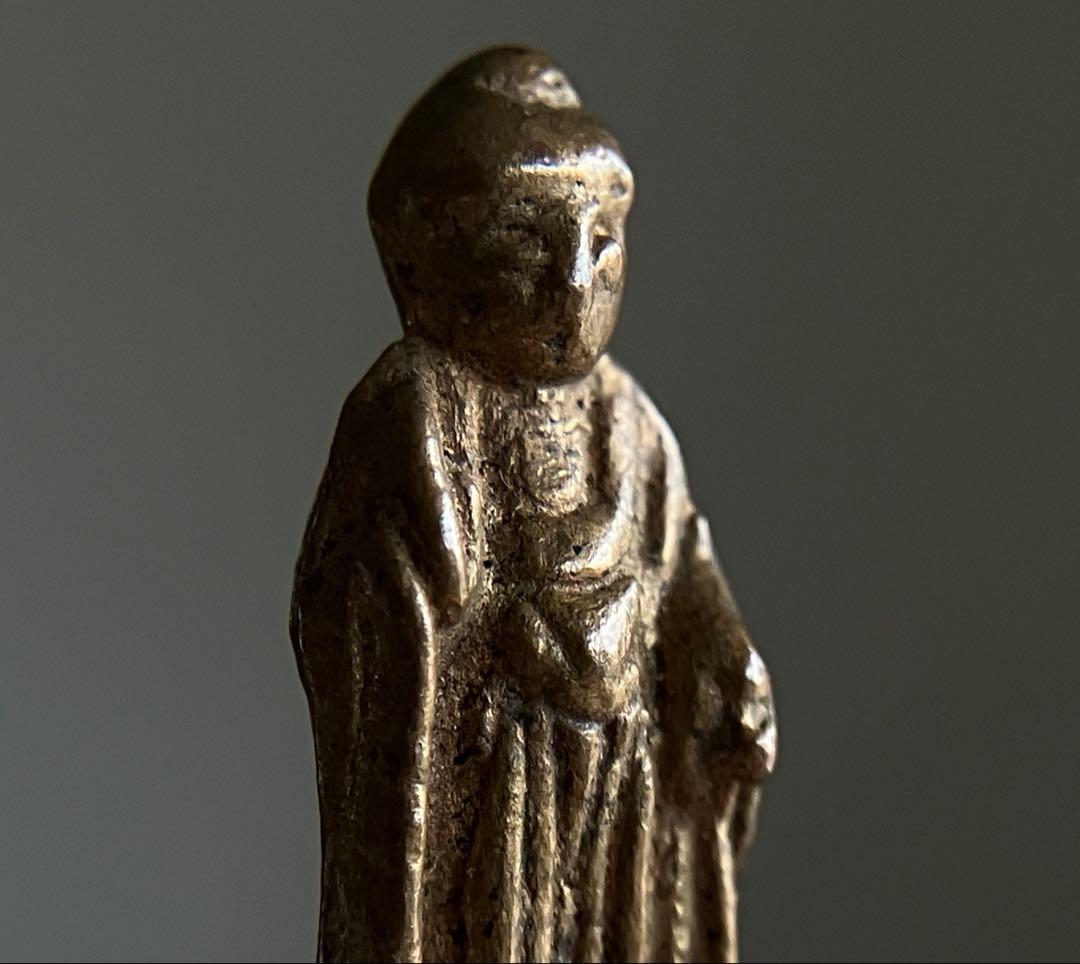 【巡る祈り 極小 阿弥陀如来像 約2㎝ 三体 江戸〜明治頃】豆仏 仏像お守り護符