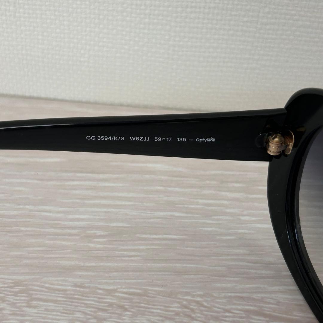 Gucci ブラック ラウンド型 サングラス