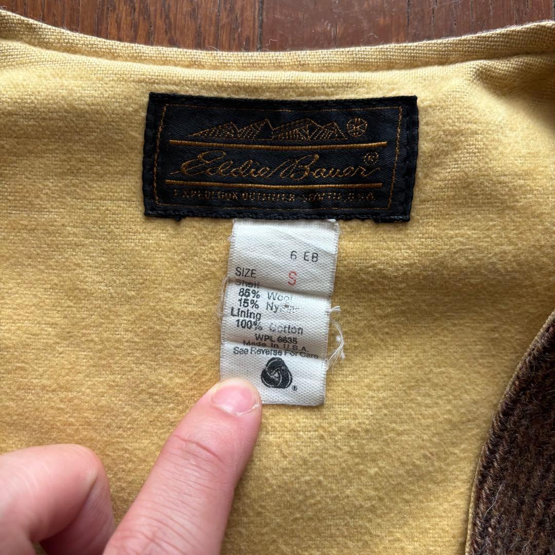 90's Eddie Bauer ウールベスト Sサイズ ブラウン