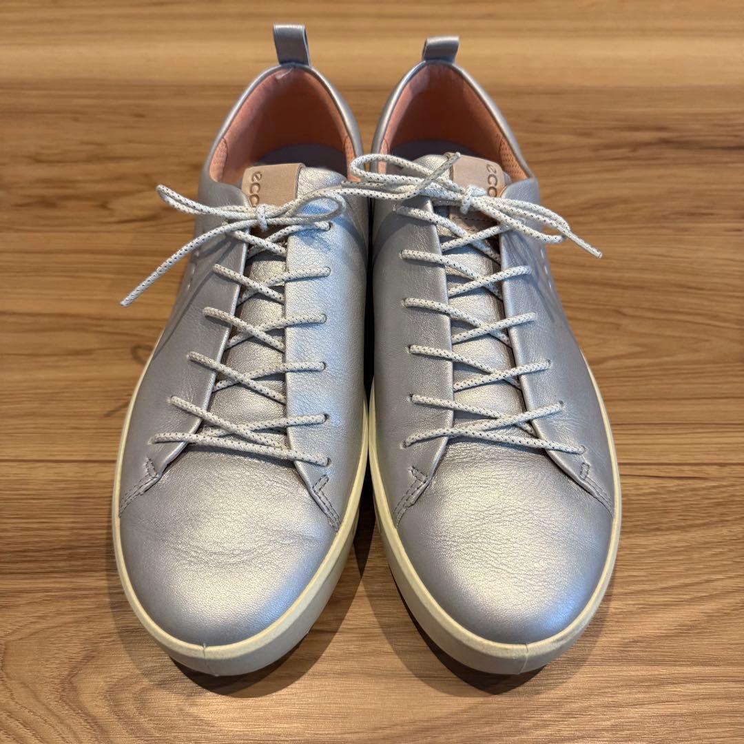 ecco エコー スパイクレス ゴルフシューズ シルバー系 41