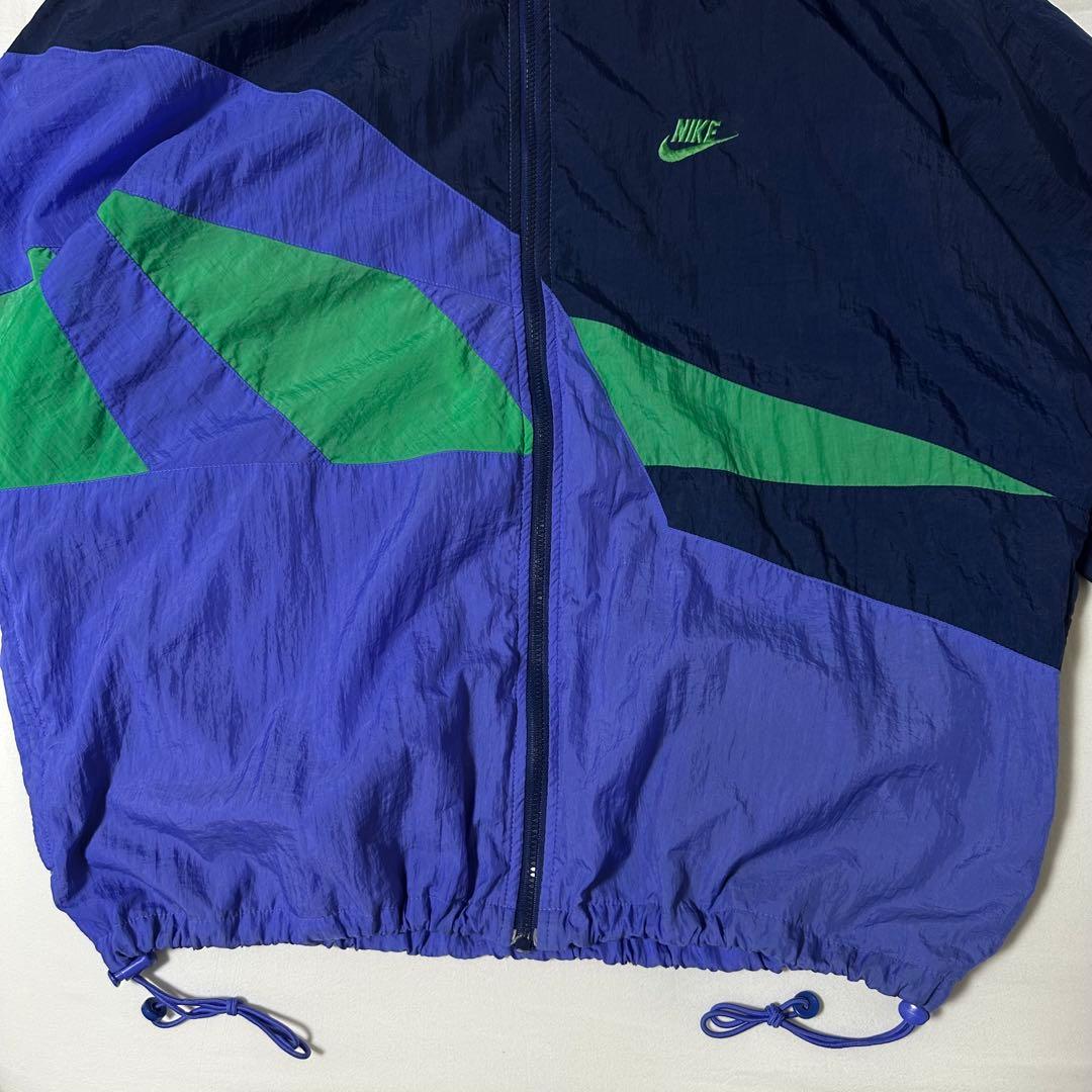 90s NIKE 黒タグ ナイキ パネル デザイン ナイロンジャケット XL
