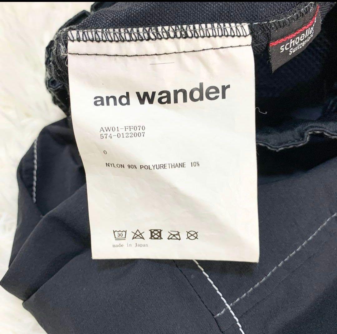 アンドワンダー シェラーストレッチサルエルパンツ*黒/0*and wander