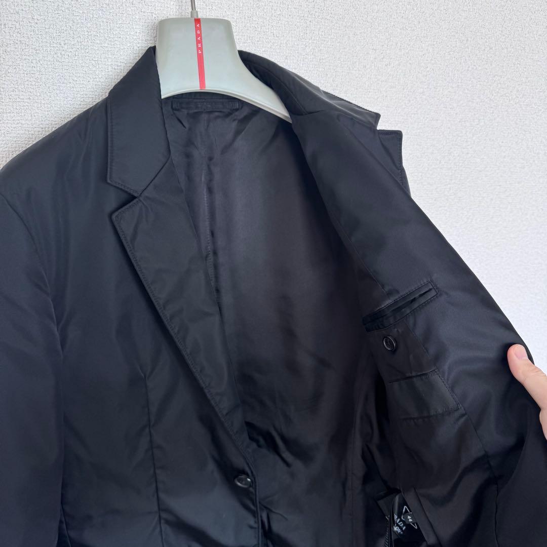 prada シングル renylon ジャケット トライアングル 黒 ナイロン
