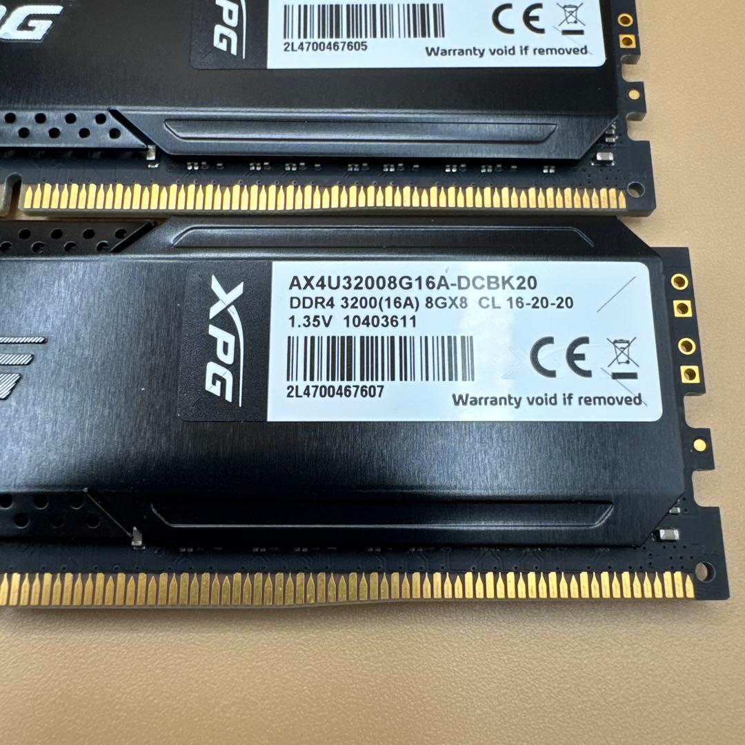 XPG DDR4 8GB x 2 3200MHz デスクトップ用メモリ