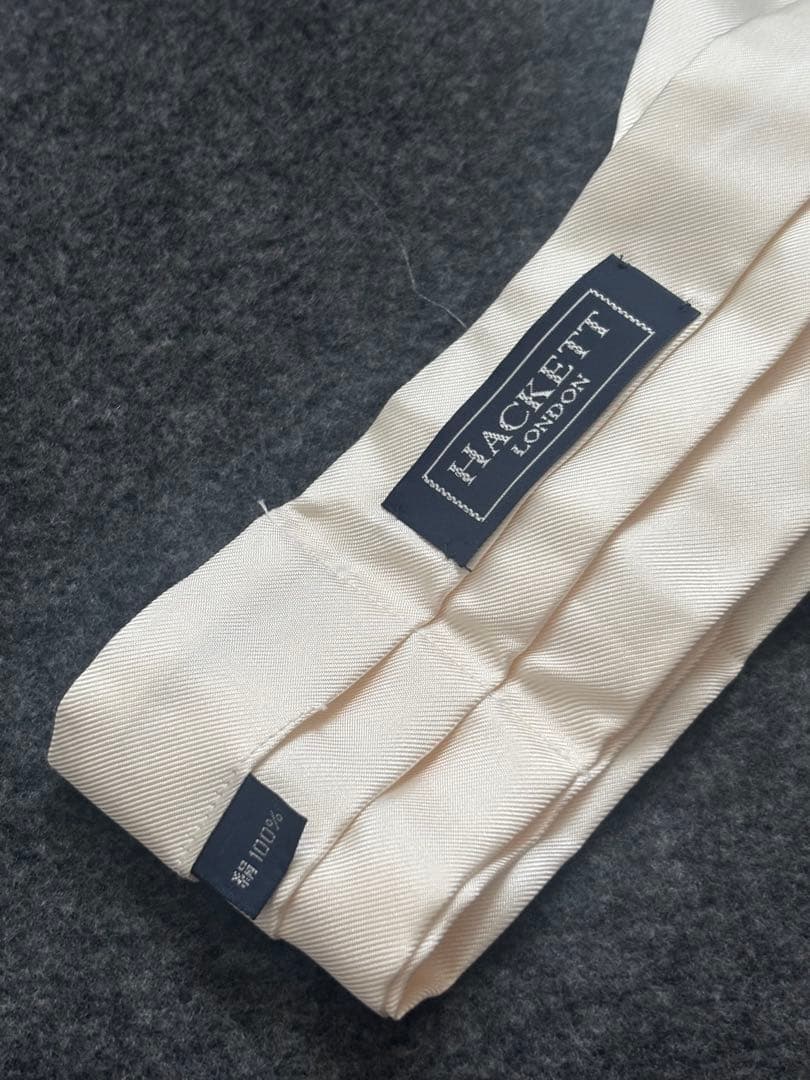 HACKETT ハケット シルク アスコットタイ オフホワイト 日本製 未使用品