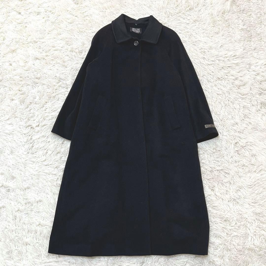 おさかなパンダです。カシミヤ100% ロングコート襟ファー 2way