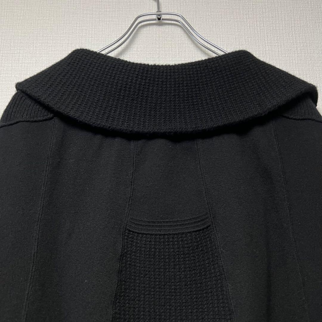 ウールカシミヤ✨ ルイヴィトン ポンチョカーディガン ニット ケープ 黒 L
