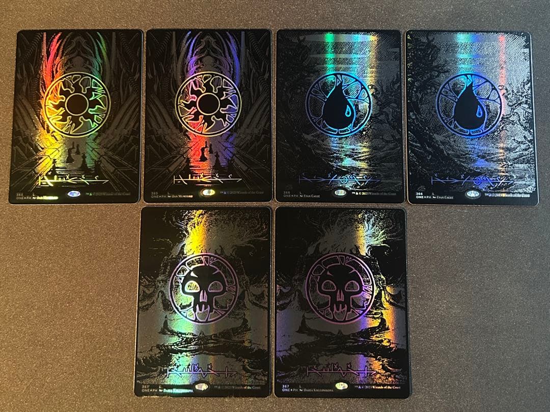 MTG【オイルスリックFoil】基本土地５種2枚ずつ