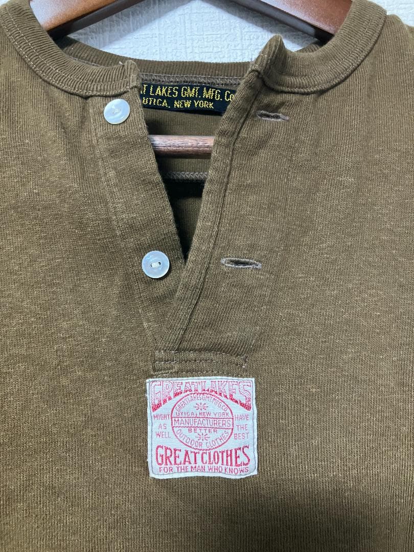 【完売/美品】フリーホイーラーズ ブラウン ヘンリーネック Tシャツ 38
