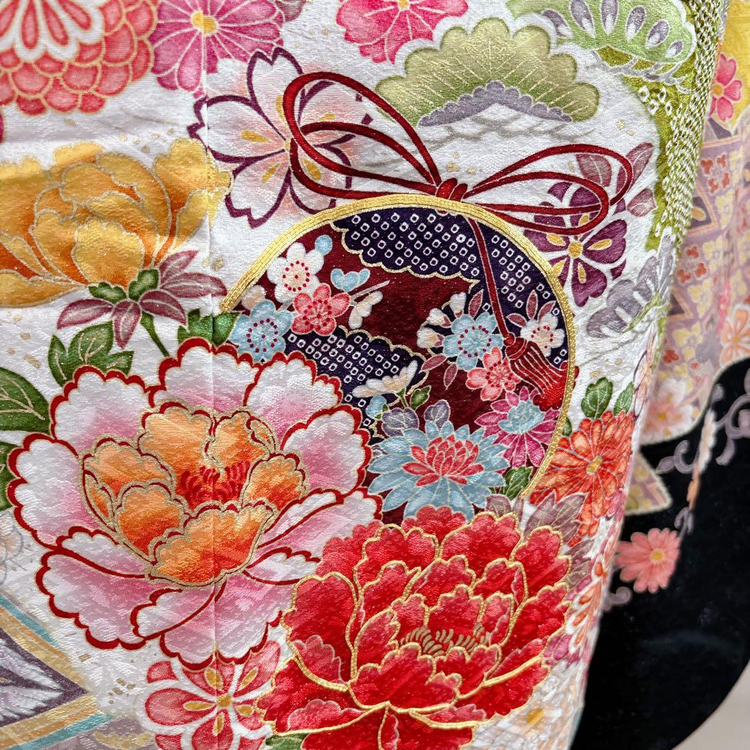 新品正絹振袖フルセット　王道古典柄　銀通し駒刺繍　成人式　緑