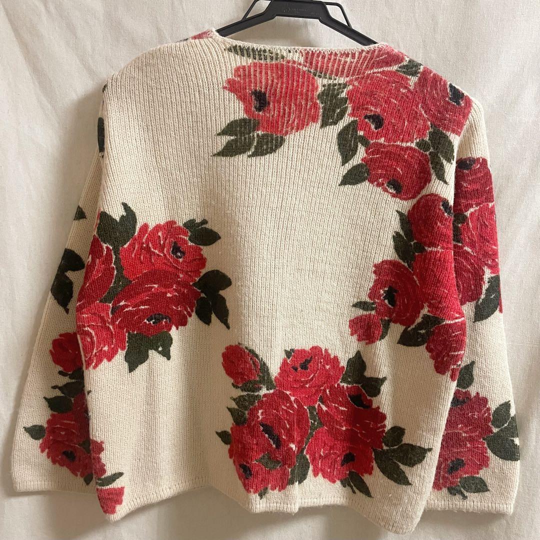 60's vintage rose cardigan ヴィンテージ カーディガン
