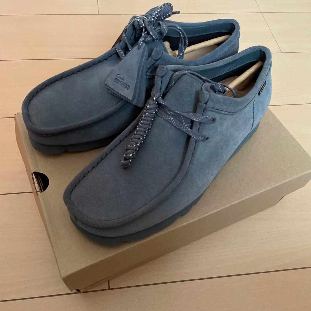 【新品】Clarksクラークス ワラビー ゴアテックス UK8ブルーグレーsde