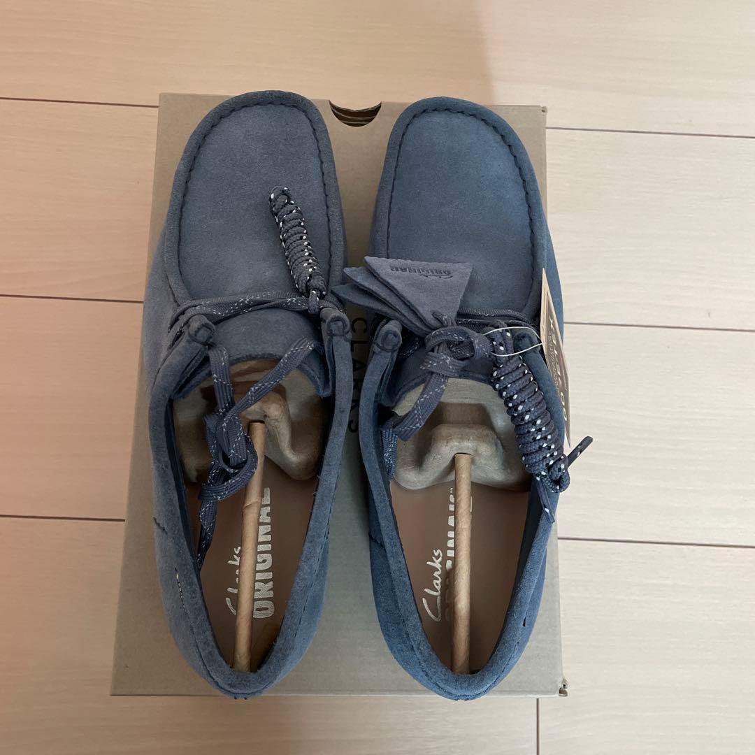 【新品】Clarksクラークス ワラビー ゴアテックス UK8ブルーグレーsde