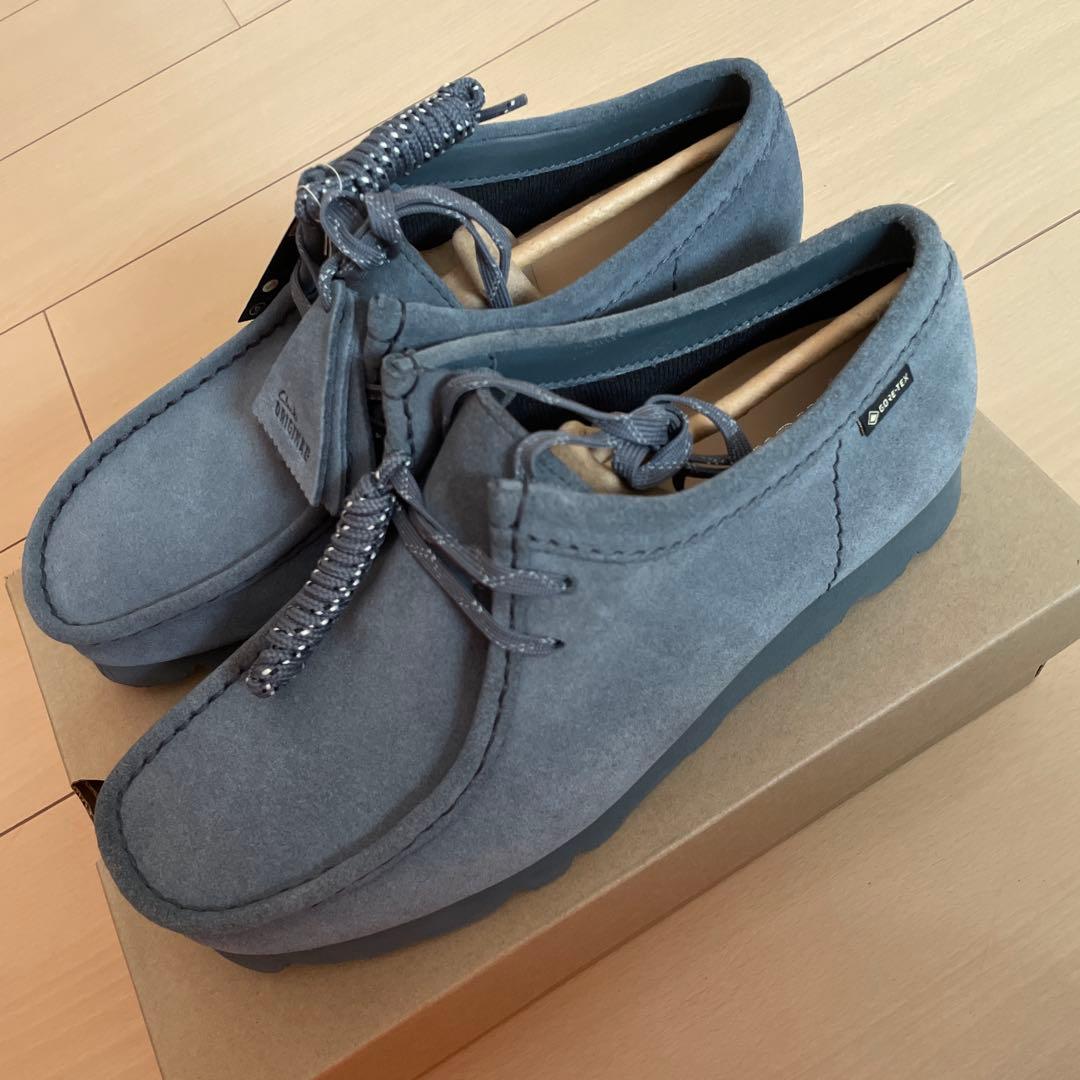 【新品】Clarksクラークス ワラビー ゴアテックス UK8ブルーグレーsde