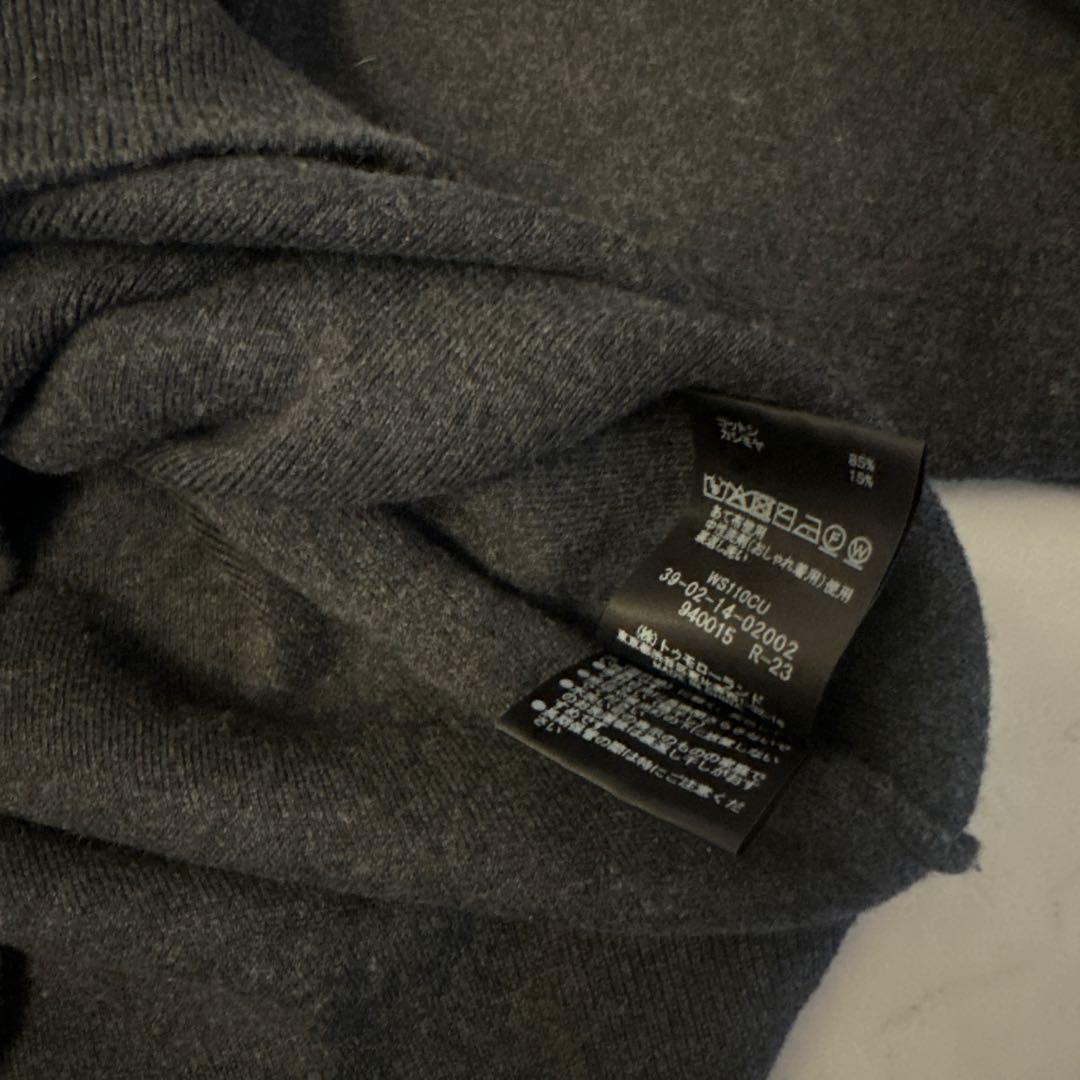 CABaN コットンカシミヤクルーネックカーディガン チャコールグレー XS