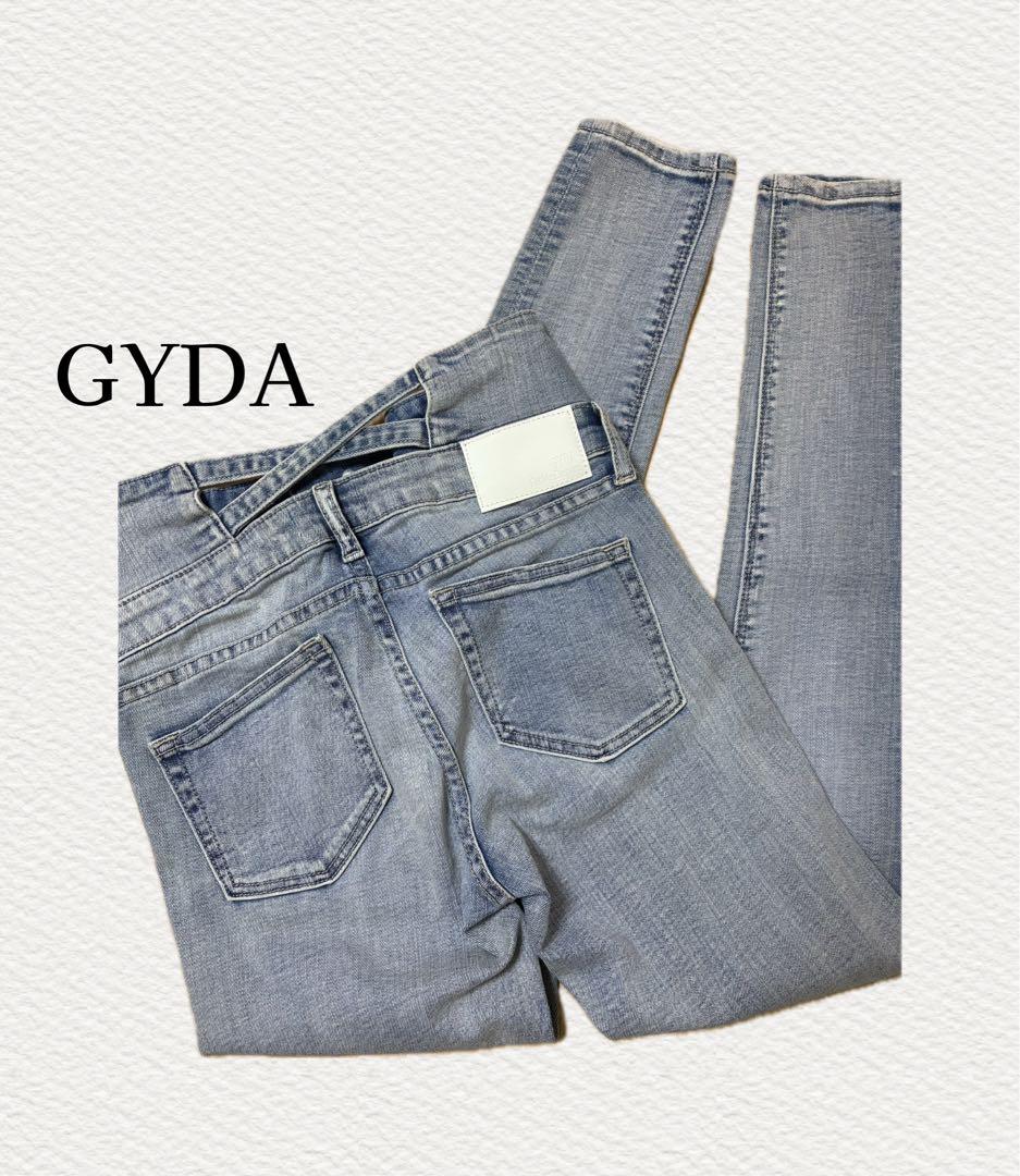 GYDA ハイウエスト　ウエストクロス　スキニー　デニムパンツ　S