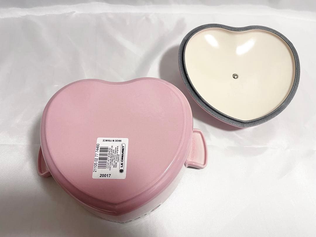 LE CREUSET ハート型 両手鍋 ココット・ダムール ループ シェルピンク
