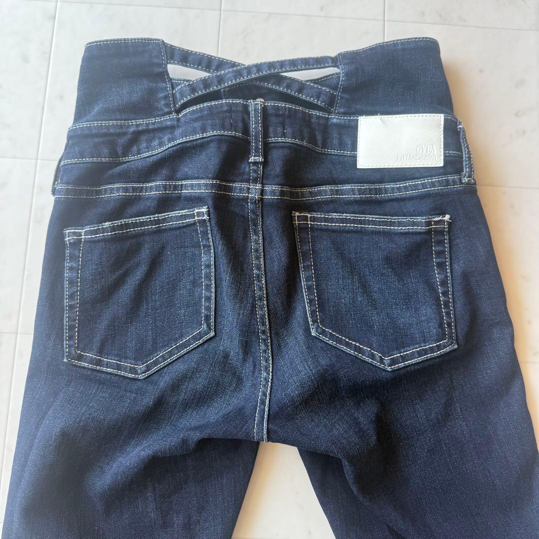 GYDA H/W ウエストクロススキニーデニムパンツ