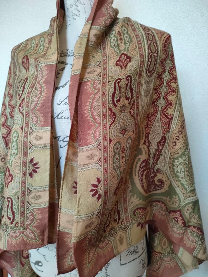 b61 エトロ　ETRO　大判ショール　ペイズリー柄