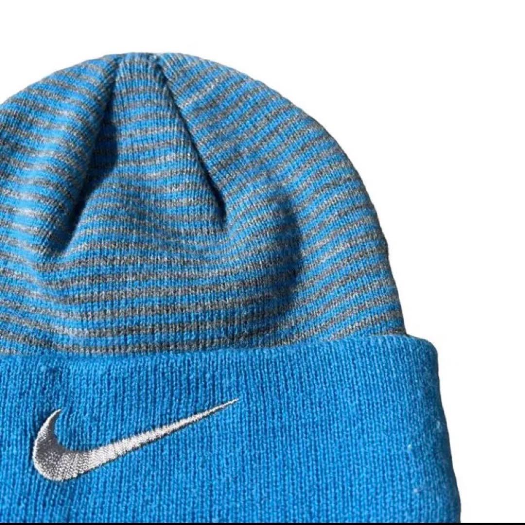 【00s】NIKE ビーニー　ニット帽　刺繍ロゴ　vintage Y2K