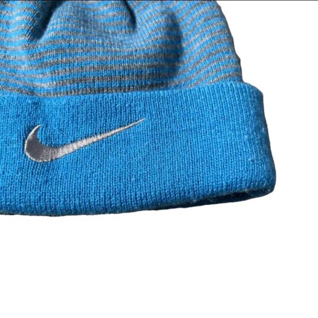 【00s】NIKE ビーニー　ニット帽　刺繍ロゴ　vintage Y2K