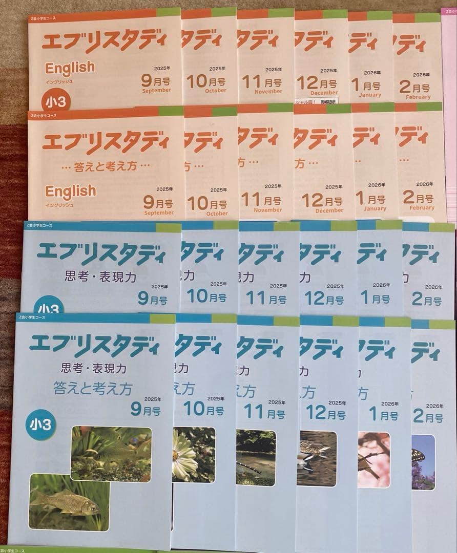 未記入(エブリスタディ9.11.12以外)Z会　2025年度　 小3 テキスト
