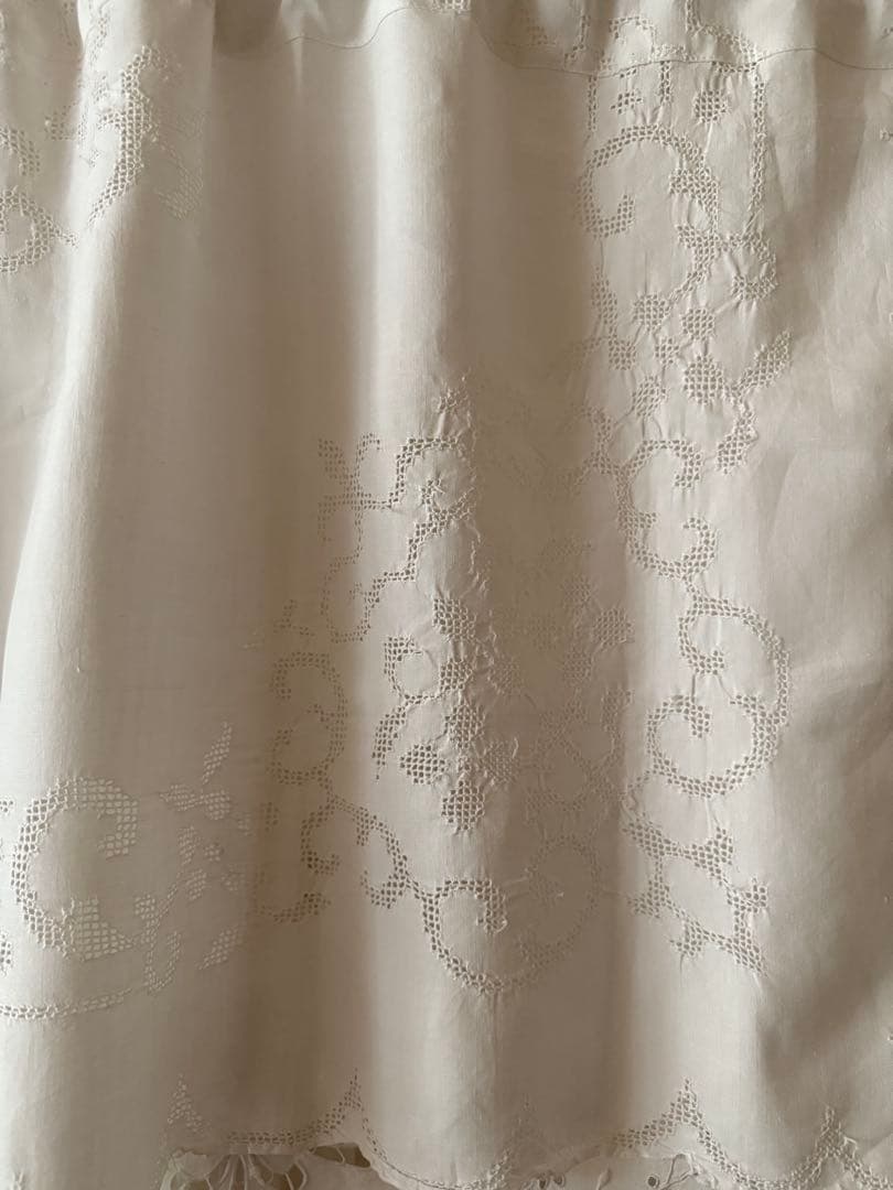 フランスアンティーク刺繍カフェカーテンஐ⋆*ドイリー付き♡