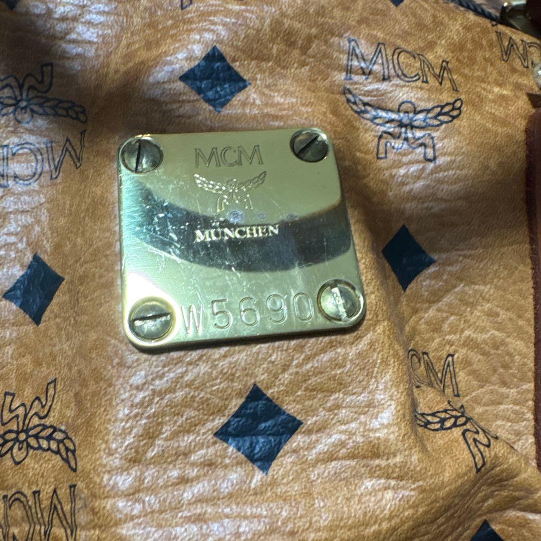 MCM ブラウン ダイヤモンドパターン ボストンバッグ