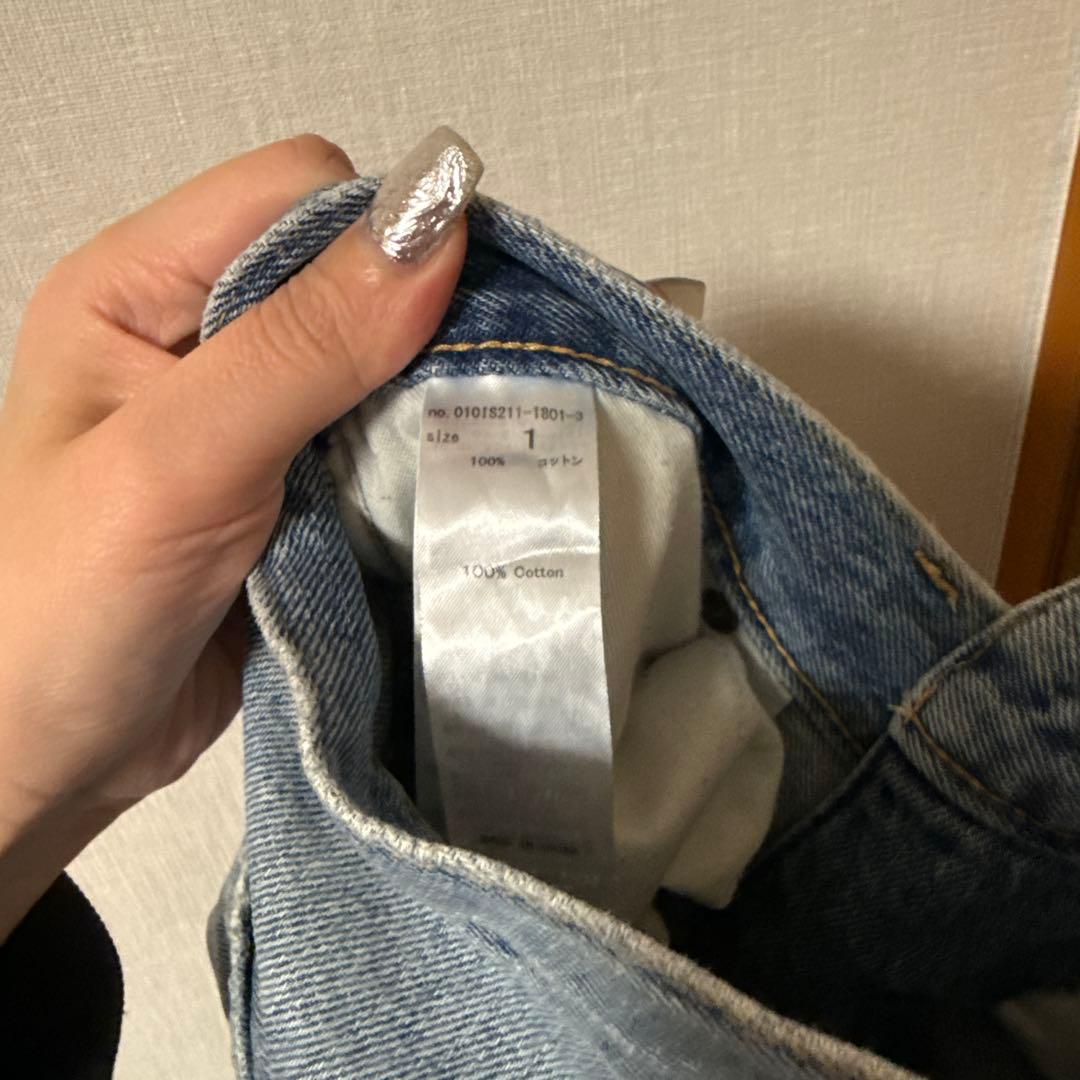 美品　MOUSSY マウジー クロスウエストワイドストレートデニム サイズ1