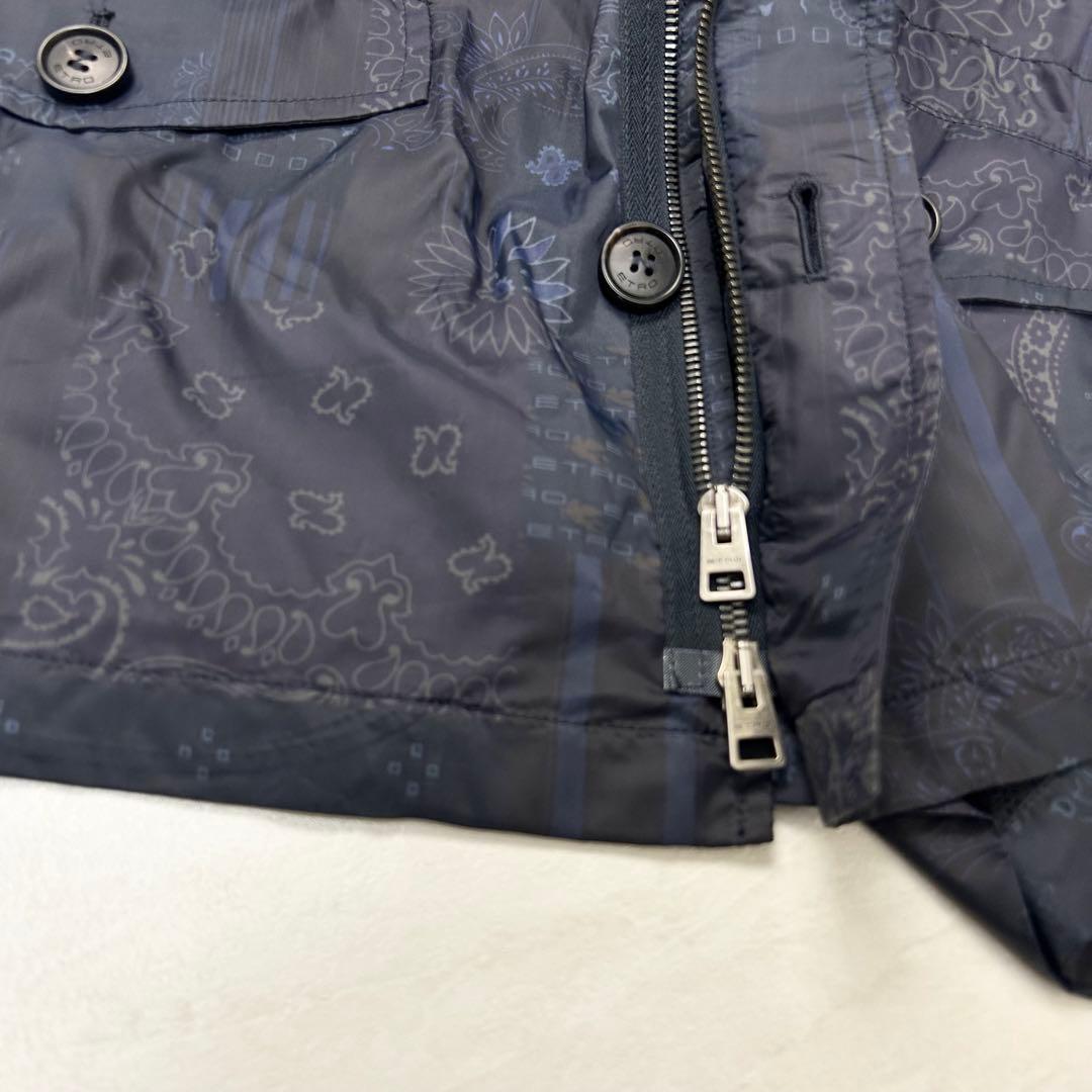 近年 極美品 ETRO ナイロン ミリタリー ジャケット ペイズリー S