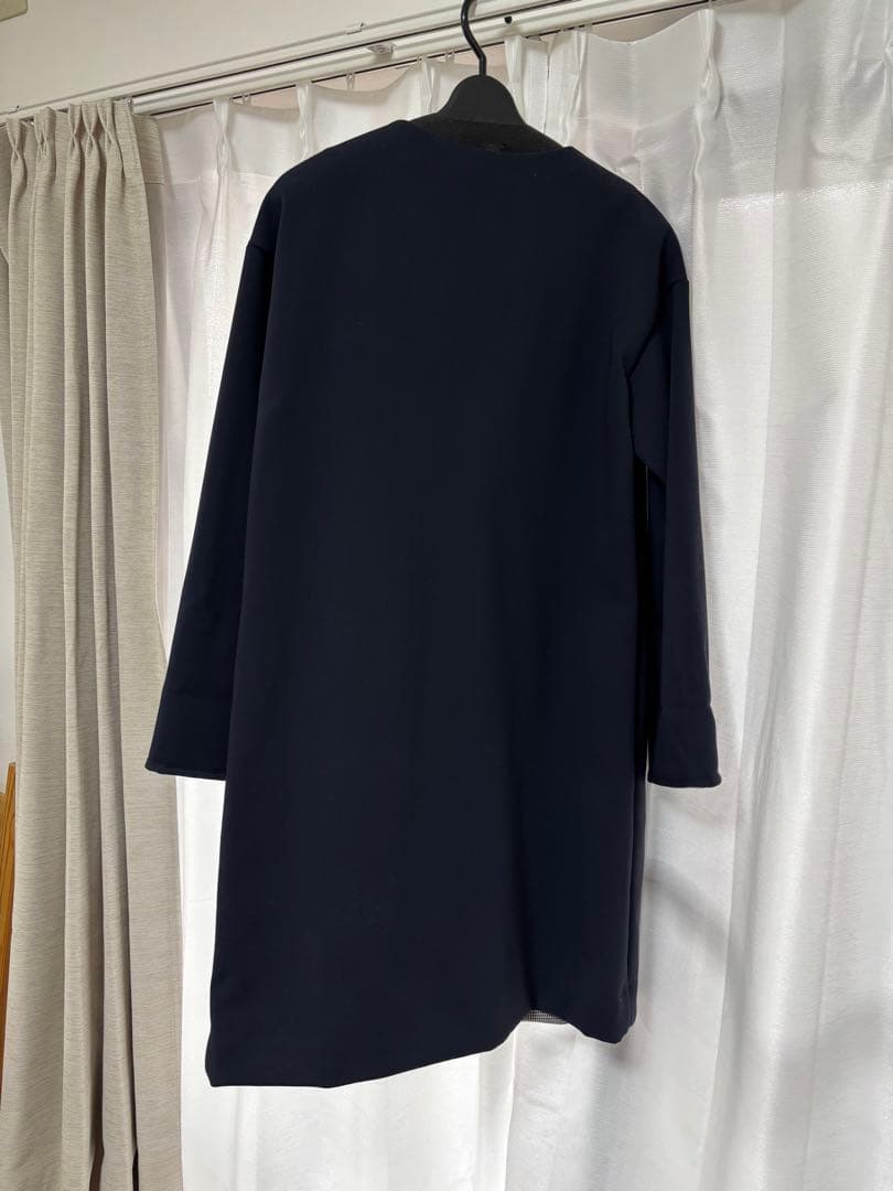 【新品】Loungedress ノーカラーコート ネイビー