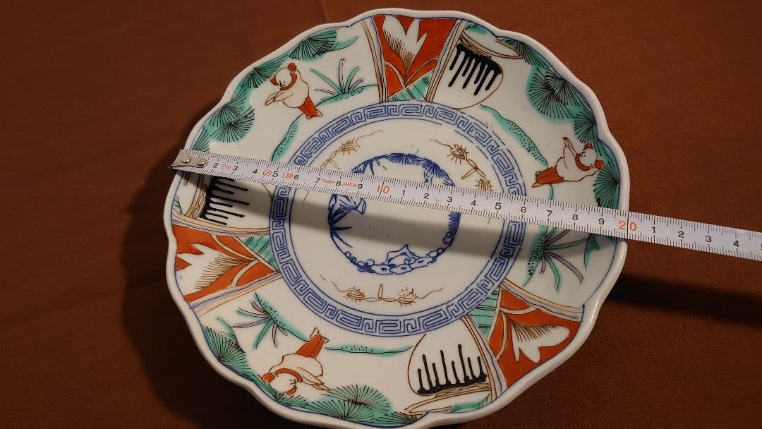 古伊万里　伊万里　色絵　中皿　江戸期　唐人　１客