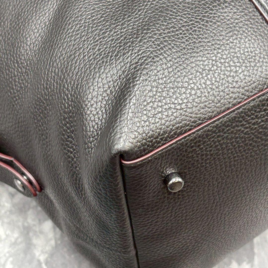 未使用級 COACH トレッカー ボストンバッグ 大容量 レザー ブラック