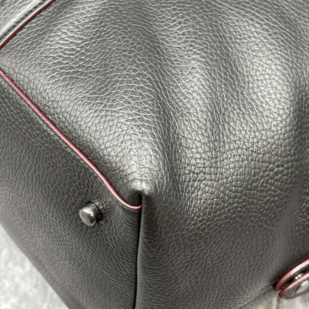 未使用級 COACH トレッカー ボストンバッグ 大容量 レザー ブラック