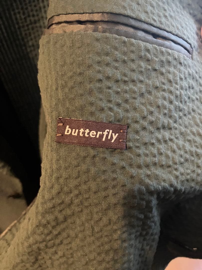 試着のみ　caruso butterfly シアサッカー　テーラードジャケット