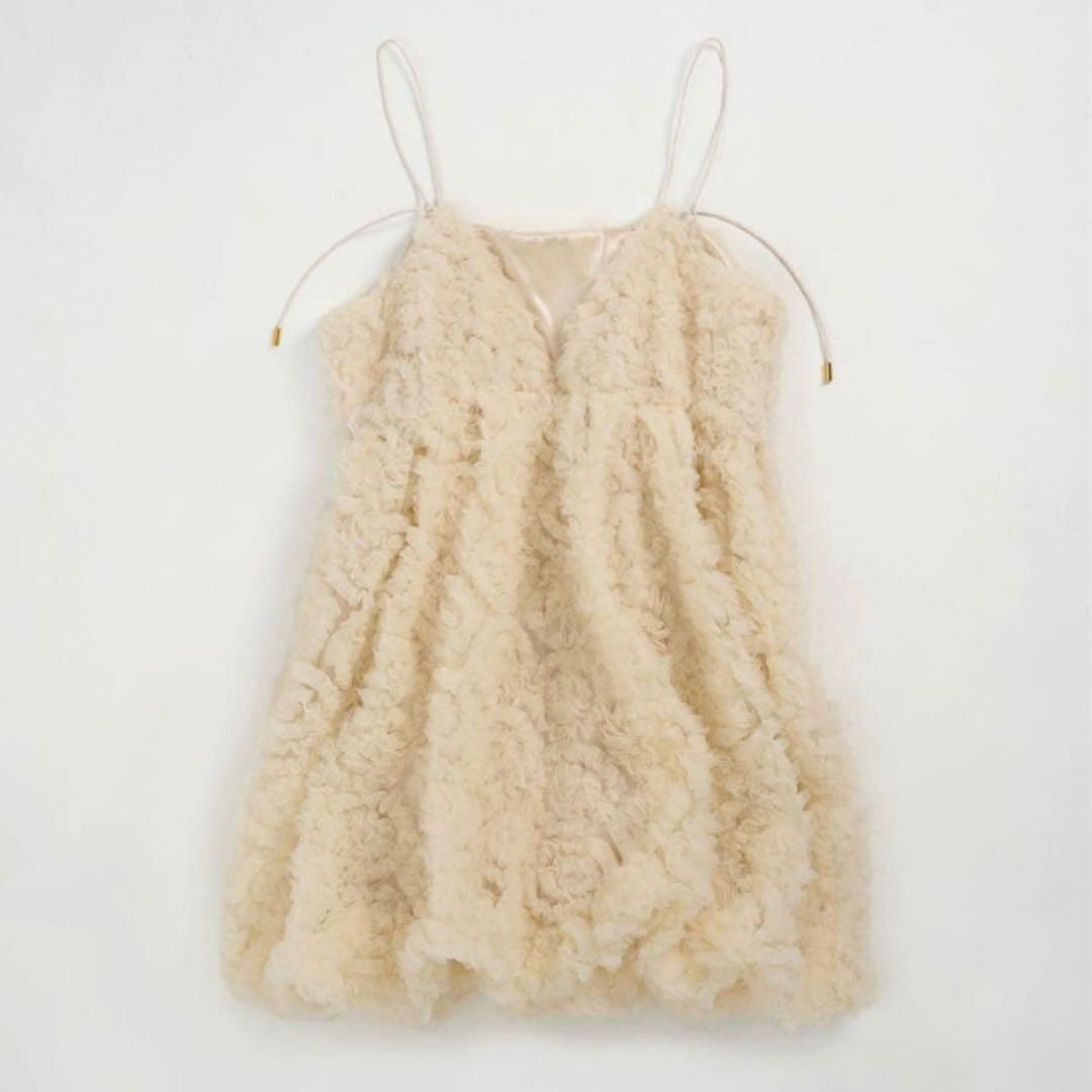 Notreemor tulle mini dress アイボリー