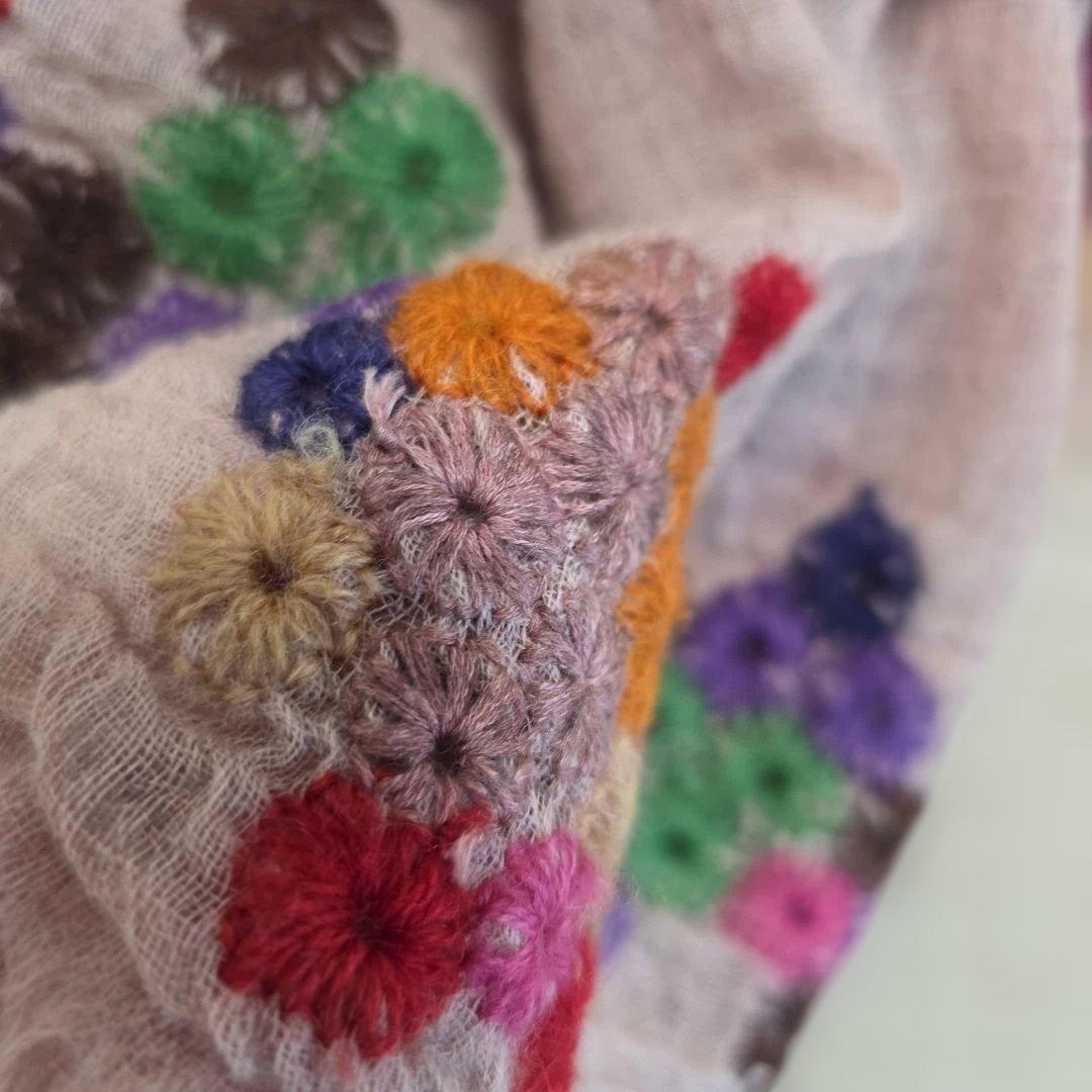 ファリエロサルティ 刺繍 ストール 美品