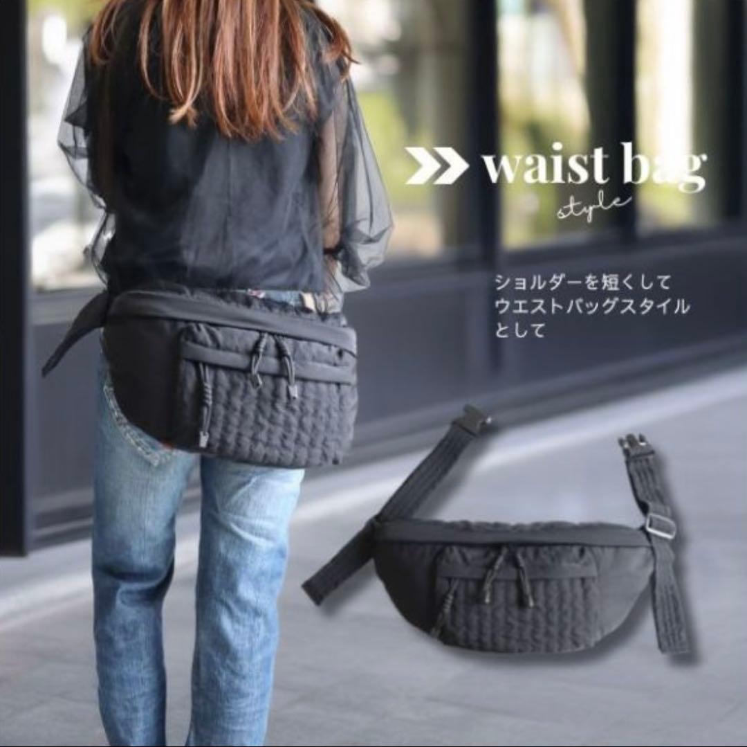 【新品 タグ付】GrandeGrace ボディーバッグ 軽量 大容量 ブラック
