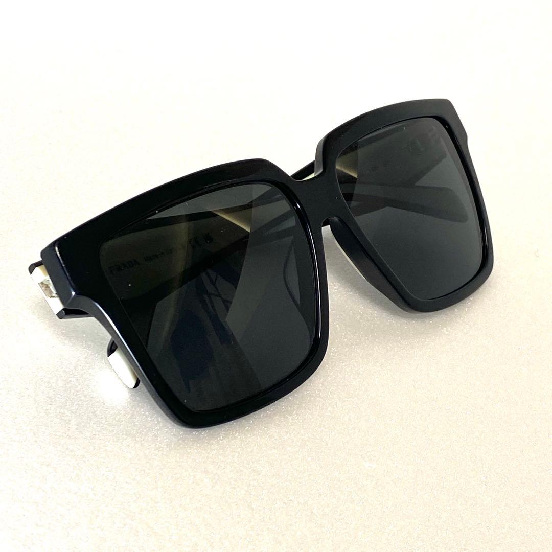 【中古品】PRADA プラダ スクエアサングラス｜ブラック/ホワイト