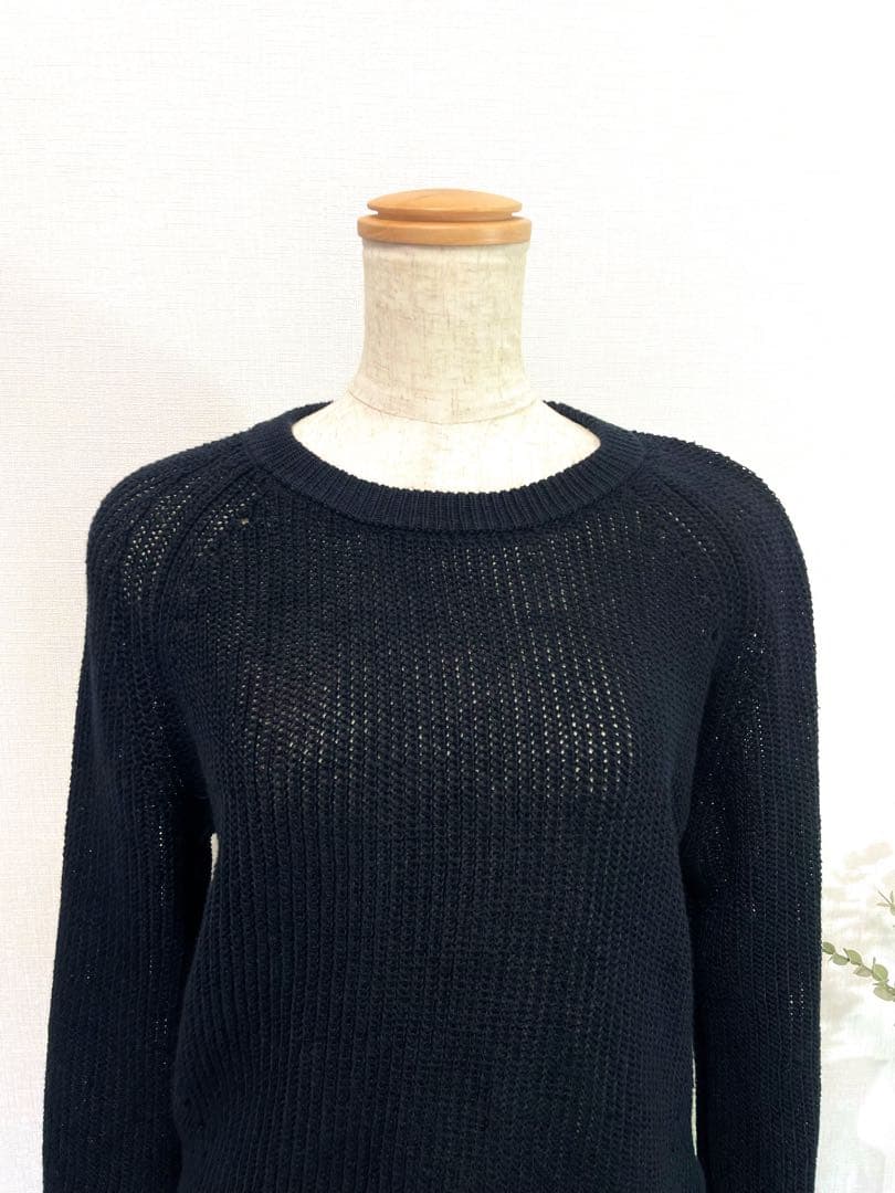 theory luxeリネンメッシュニットプルオーバーネイビー 定価2.6万円