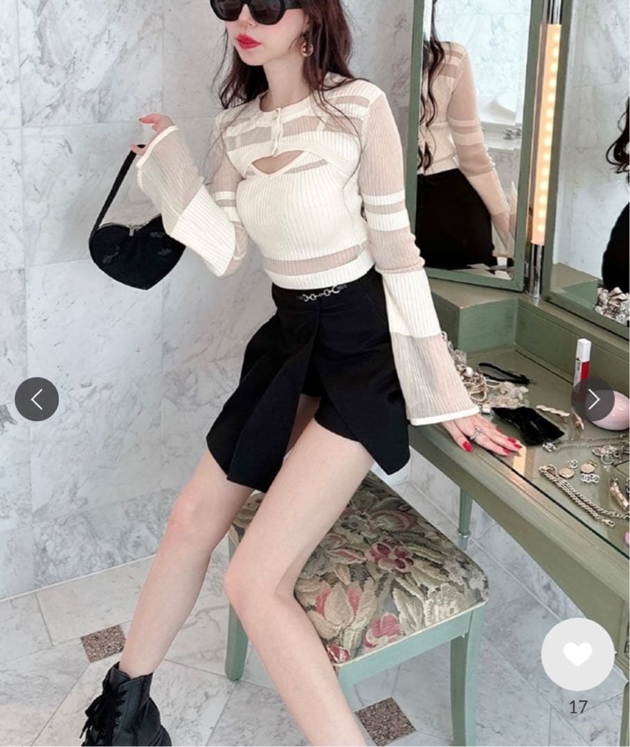 amerge. sheer border cardigan×cami set