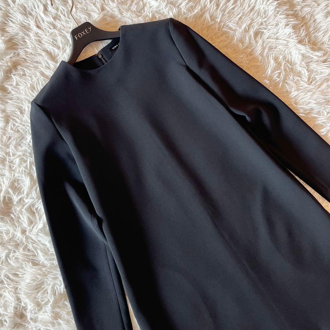 美品✨ ヨーコチャン スカラップドレス ロングスリーブ ワンピース ブラック M